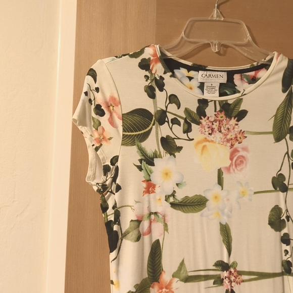 Spring Floral Cream Colored Tee - Picture 3 of 7